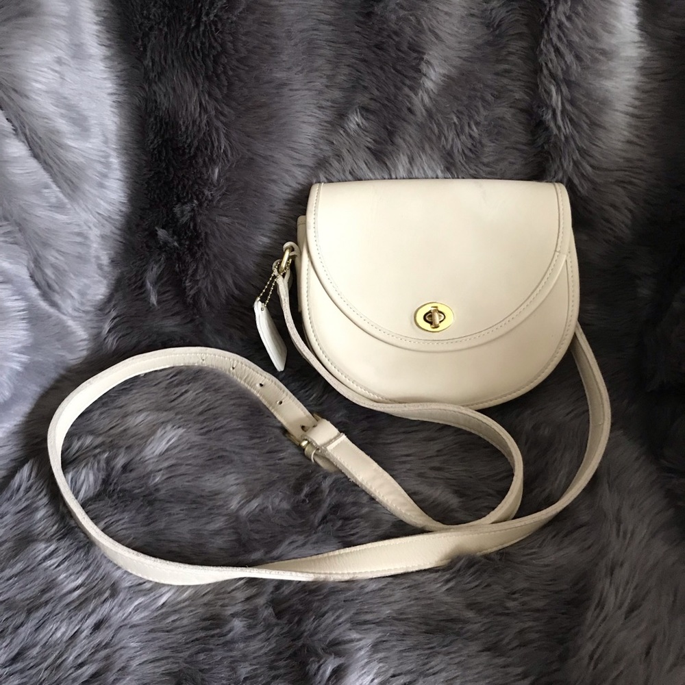 Vintage Coach Cream Leather Crossbody